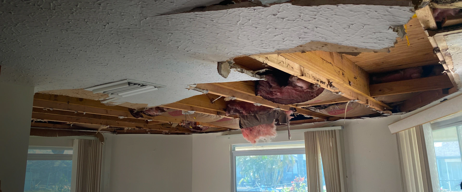 damaged ceiling before restoration